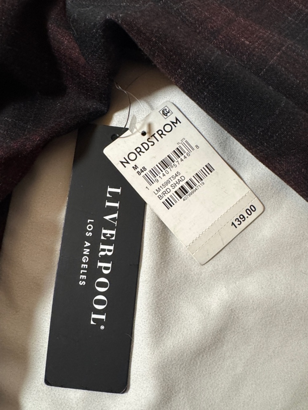 Women’s Liverpool Black and Burgundy Plaid Blazer with Removable Black Hoodie M - Picture 3 of 5